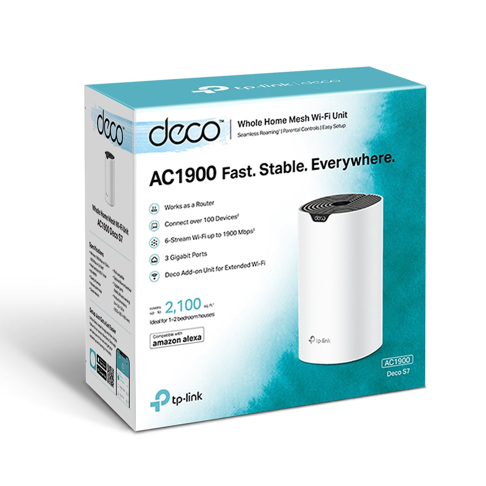 TP-Link Deco S7 AC1900 1900 Mbps Whole Home Mesh Wi-Fi System | 3× Gigabit WAN/LAN TP-Link Deco S7 AC1900 1900 Mbps Whole Home Mesh Wi-Fi System | 3× Gigabit WAN/LAN